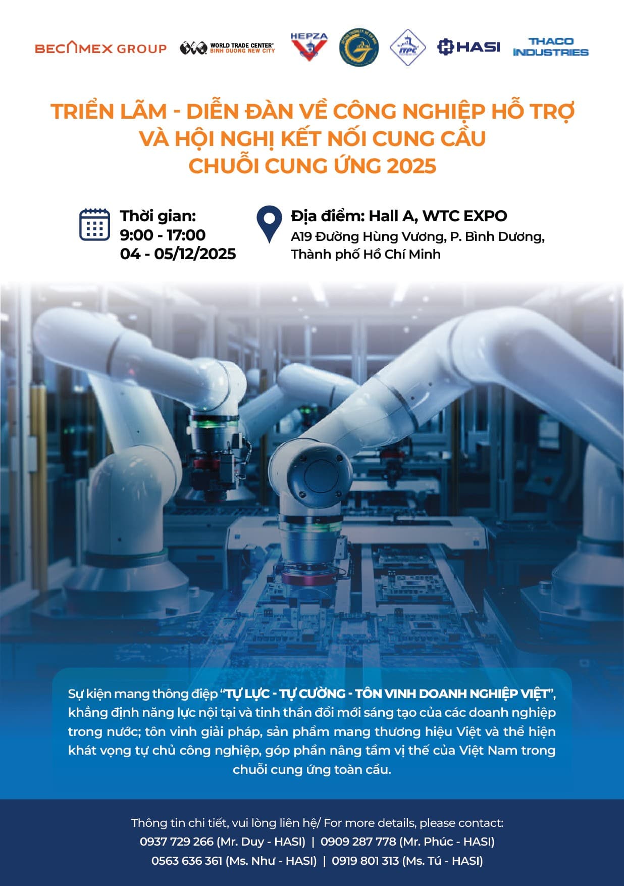 Hội nghị & Triển lãm Kết nối Cung cầu Ngành Công nghiệp Hỗ trợ TP.HCM 2025